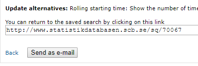 Example of URL to a saved query