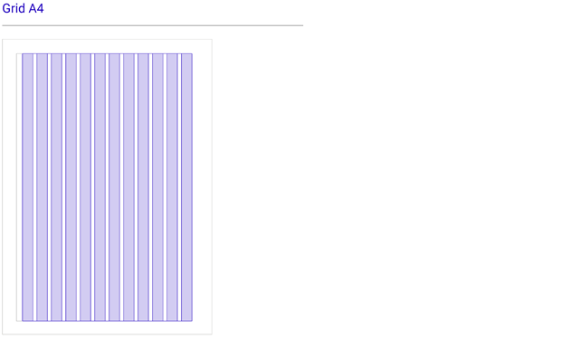 Bild som visar kolumner i griden vid A4-format.