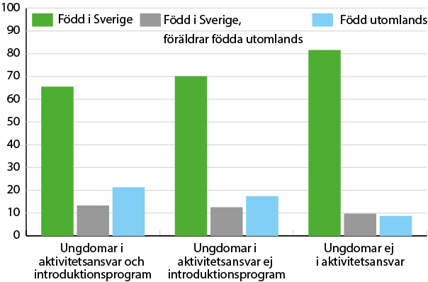 Högre andel utrikes födda bland unga i aktivitetsansvar