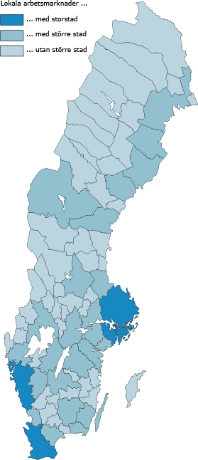 Sverige-karta över lokala arbetsmarknader