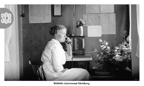 Kvinna telefonerar tidigt 1900tal