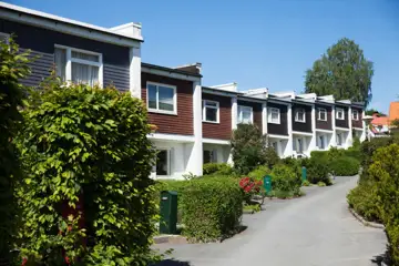 Brown houses in a row
